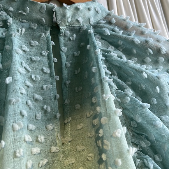 ZARA - size small - blue statement blouse with little Pom-Pom like pieces - Picture 5 of 5